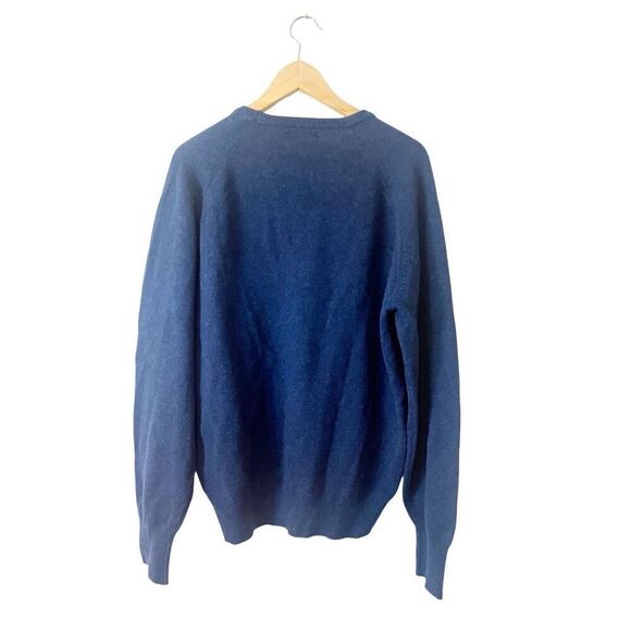 Puritan‎ Aquaknit Blue 2-Ply Wool V-Neck Sweater XL - Picture 2 of 3
